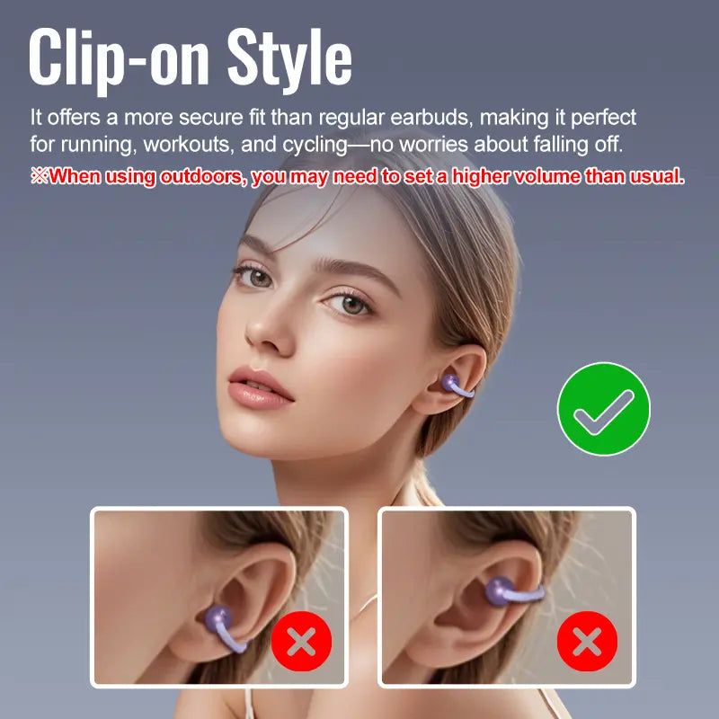 C03 Clip-On Bluetooth 6.0 Open-Ear Headset | 360° Panoramic Audio & IPX5 Waterproof