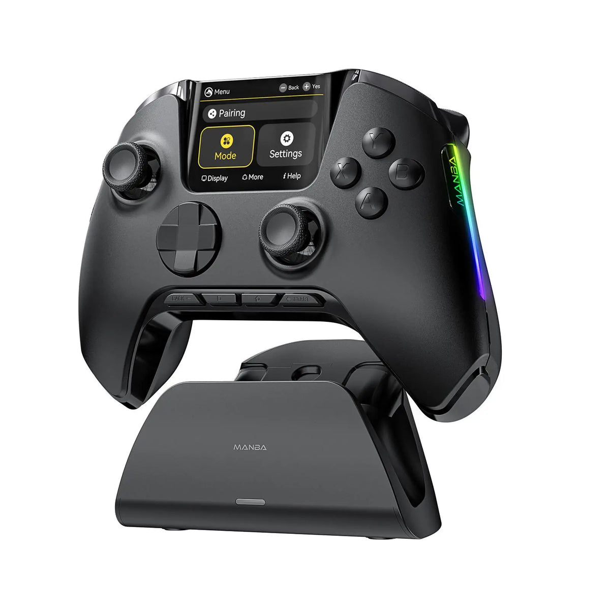 FIEHDUW Wireless Gaming Controller | Rechargeable RGB Gamepad with Remappable Buttons for PC, Switch, iOS & Android