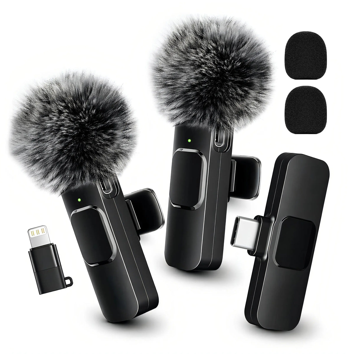 HITOZON Mini Wireless Lavalier Lapel Mic for iPhone & Android | Plug & Play Audio Recording