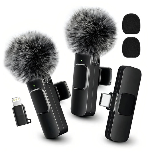 HITOZON Mini Wireless Lavalier Lapel Mic for iPhone & Android | Plug & Play Audio Recording