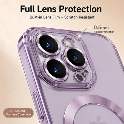 Luxury Clear Plated TPU Case for iPhone | MagSafe Compatible, Shockproof & Full Camera Protection