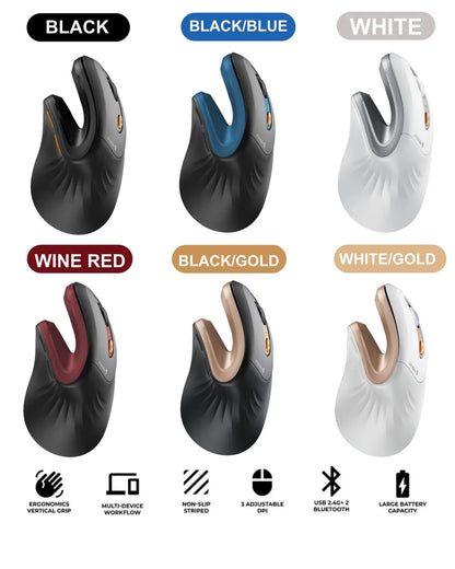 Protoarc EM11 Ergonomic Bluetooth Vertical Mouse | Rechargeable Silent Optical Wireless Mouse