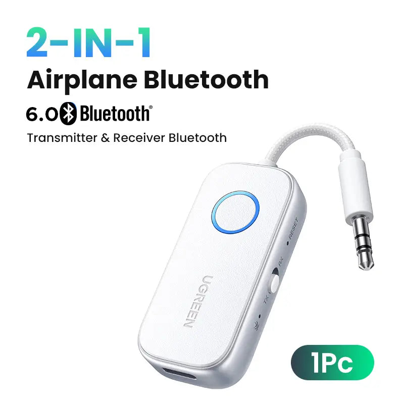 UGREEN 2-in-1 Bluetooth 5.2 Audio Transmitter/Receiver | 3.5mm Wireless Aux Adapter for TV, Car & AirPods