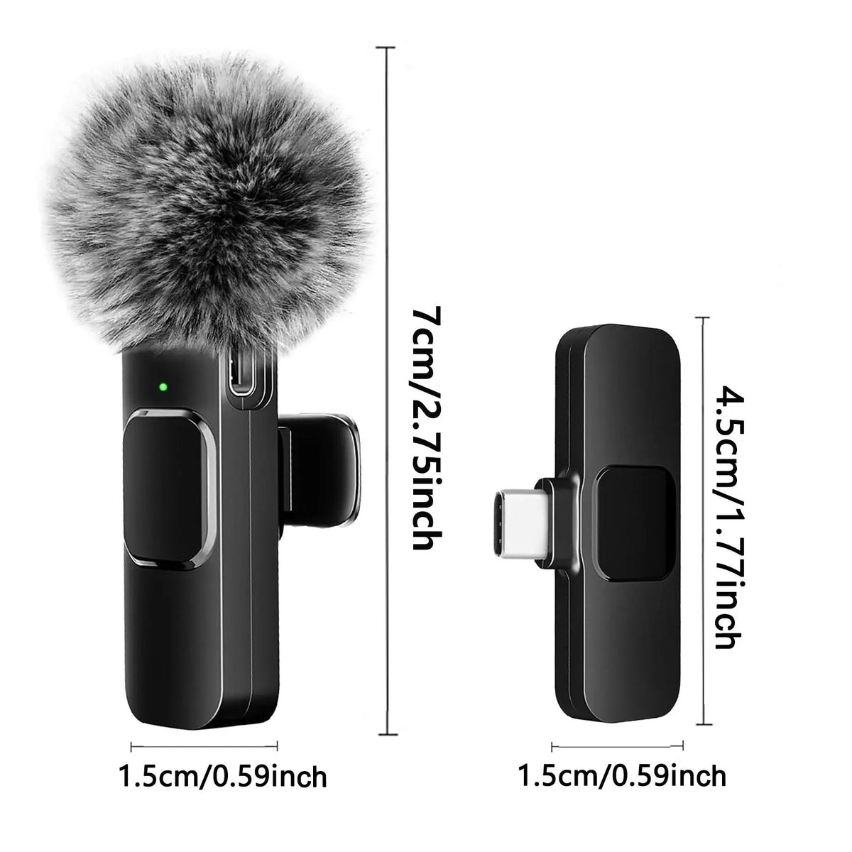 HITOZON Mini Wireless Lavalier Lapel Mic for iPhone & Android | Plug & Play Audio Recording