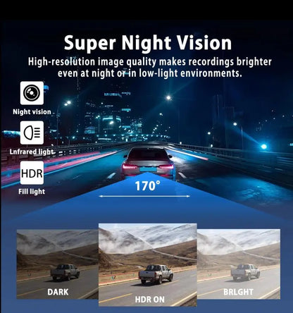 4-Channel Car Dash Cam 1080P HD | 360° Front, Rear & Side Cameras with Night Vision, Parking Mode & 64GB SD Card