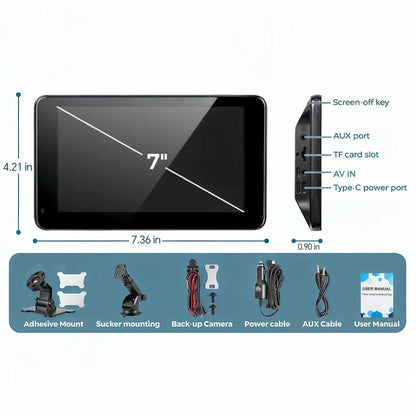 Paslda Portable Wireless Apple CarPlay & Android Auto Screen | Upgraded Plug-and-Play Car Display Adapter