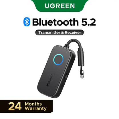 UGREEN 2-in-1 Bluetooth 5.2 Audio Transmitter/Receiver | 3.5mm Wireless Aux Adapter for TV, Car & AirPods