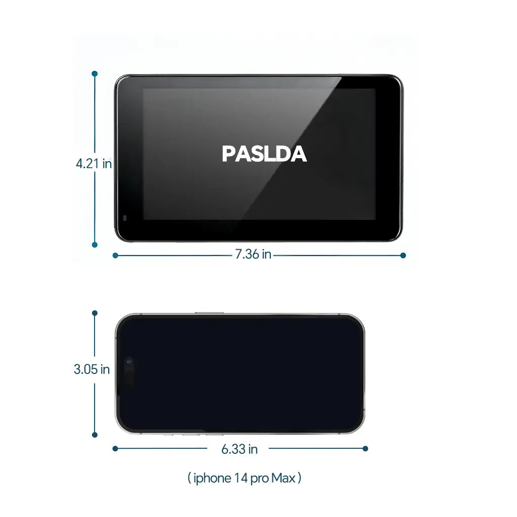 Paslda Portable Wireless Apple CarPlay & Android Auto Screen | Upgraded Plug-and-Play Car Display Adapter