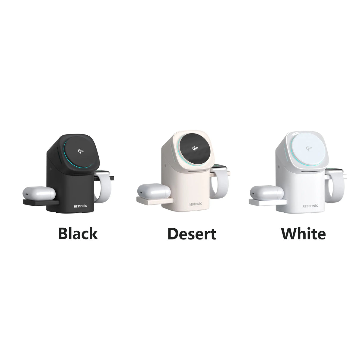 3-in-1 Magnetic Wireless Charger Stand 25W | Qi2 Certified Fast Charging Station for Apple & Samsung