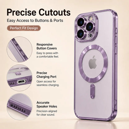 Luxury Clear Plated TPU Case for iPhone | MagSafe Compatible, Shockproof & Full Camera Protection