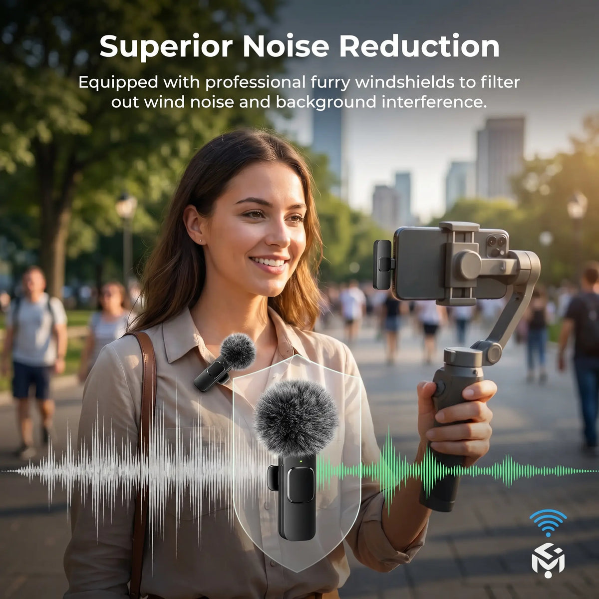 HITOZON Mini Wireless Lavalier Lapel Mic for iPhone & Android | Plug & Play Audio Recording