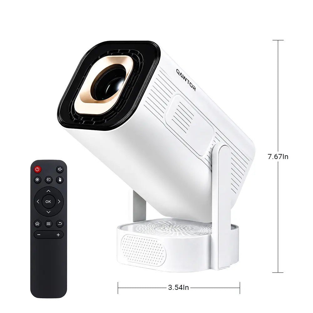 Qawtor Portable Mini Home Theater Projector with 4K Support | WiFi 6, Bluetooth 5.0 & Built-In Speaker